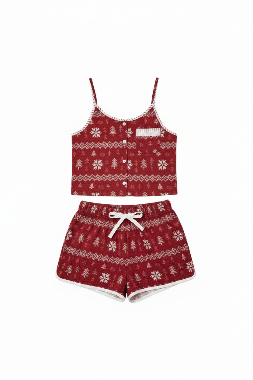 SET DE PIJAMAS TALLA S/ ROJO